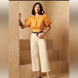 MADEWELL EMMETT WIDE LEG SLIM CROP JEANS SIZE 33 NWT